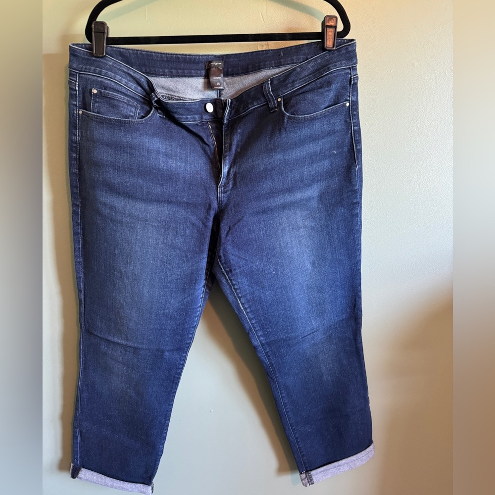 Ann Taylor dark wash skinny jeans